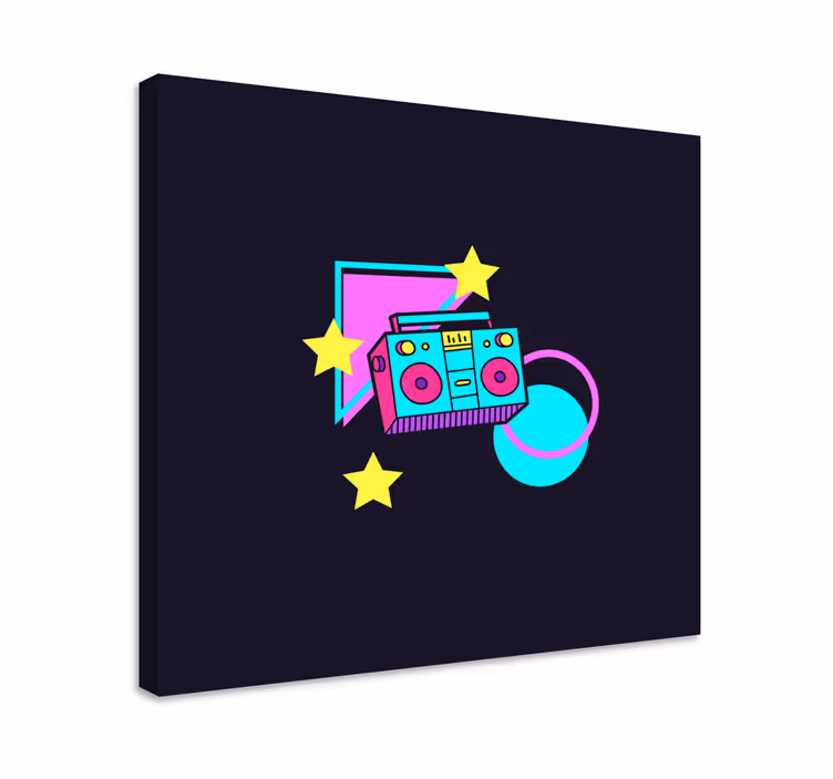 Musik lærredsbillede retro boom box - TenStickers