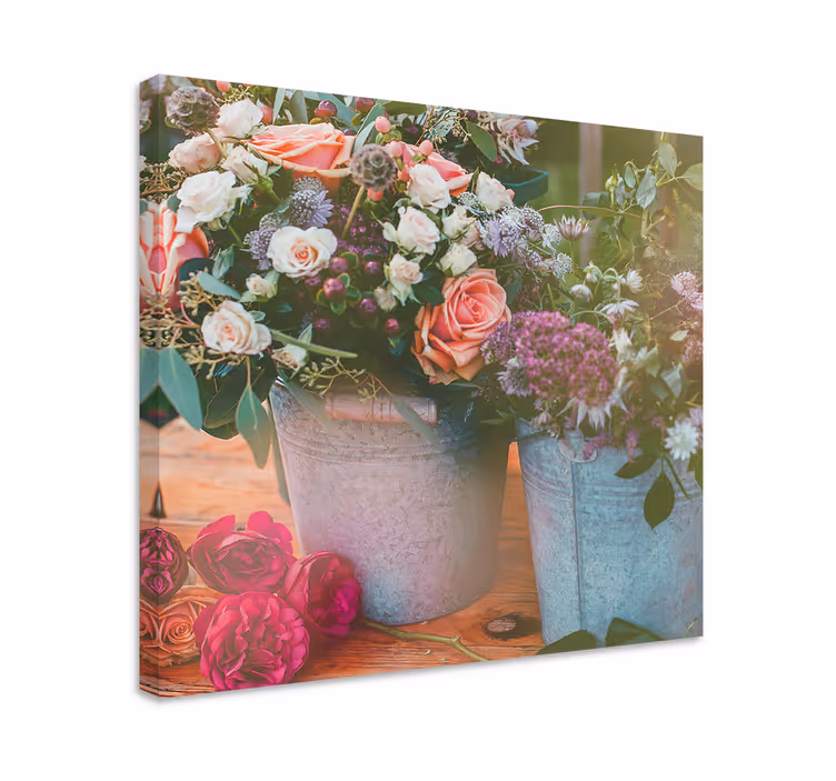 Blomster og planter lærredsbillede blomsterkurve - TenStickers
