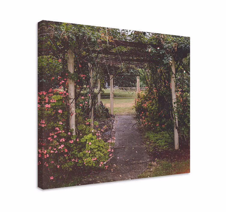 Blomsterhavesti blomster og planter lærredsbillede - TenStickers
