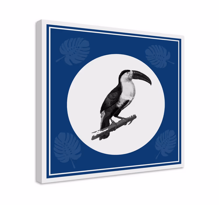 Fugl lærredsbillede tukan på gren - TenStickers