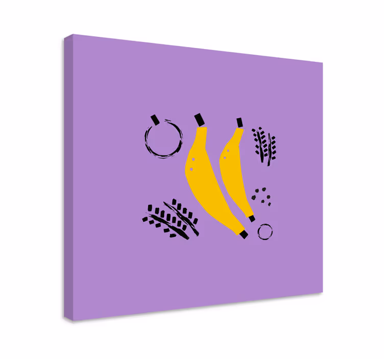 Afrikansk stil lilla banan design frugt lærred - TenStickers
