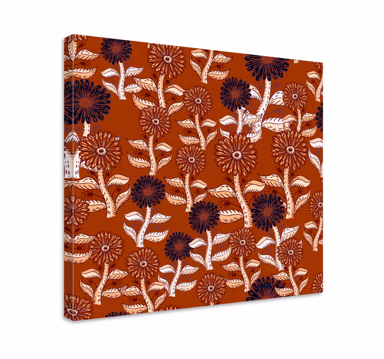 Blomstermønster design blomster og planter lærredsbillede - TenStickers
