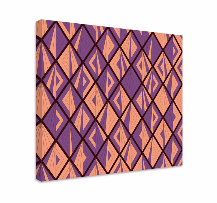 Geometrisk lærredsbillede med diamantmotiv - TenStickers