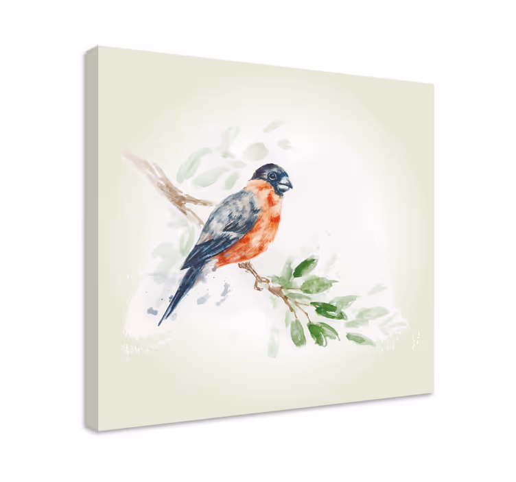 Pastel farve maleri med fugl retro lærred - TenStickers