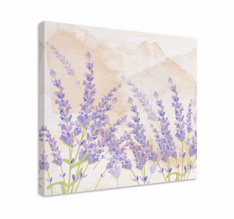 Provencalsk akvarel lavendel blomst lærred - TenStickers