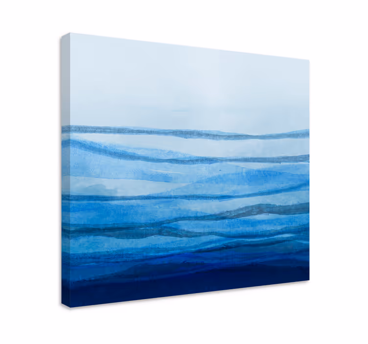 Ombre effekt stipes blå nuancer moderne lærred - TenStickers