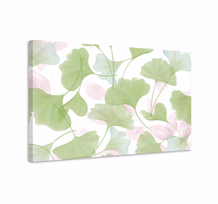Blomster og planter lærredsbillede ginkgo blad motiv - TenStickers
