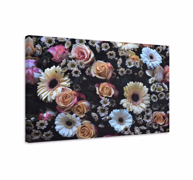 Blomster og planter lærredsbillede smukt blomsterarrangement - TenStickers