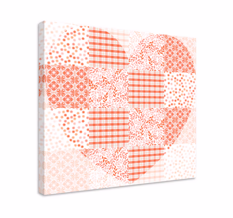Frugt lærredsbillede patchwork hjerte design - TenStickers
