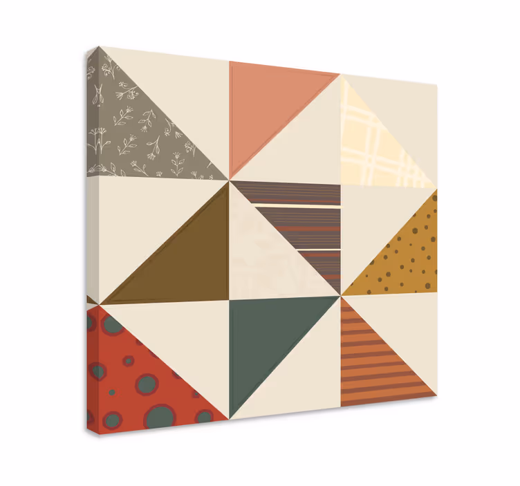 Buddha lærredsbillede med geometrisk mosaikmønster - TenStickers