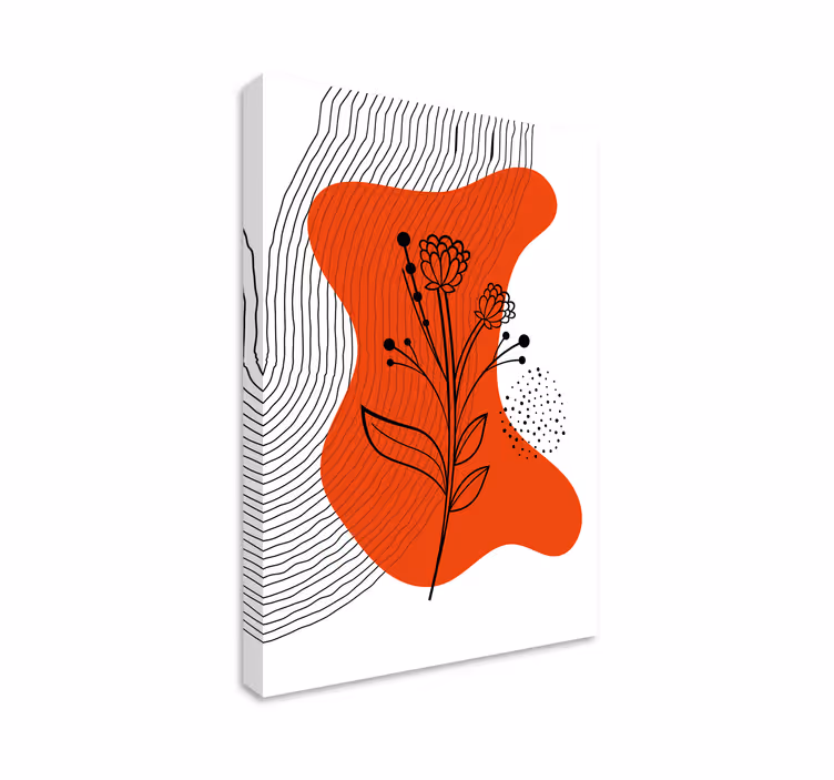 Minimalistiske kunst blomster lærred kunst print - TenStickers