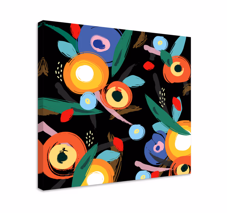 Blomster og planter lærredsbillede livligt botanisk motiv - TenStickers