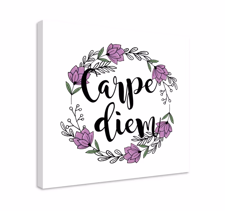 Citat lærredsbillede med blomsterdesign - TenStickers