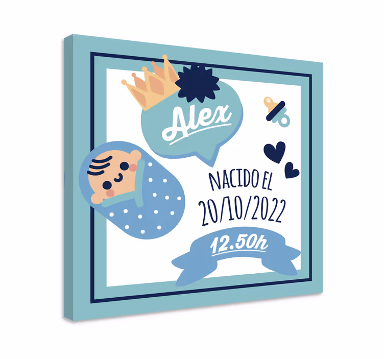 Baby lærredsbilleder til fødselsannoncering - TenStickers