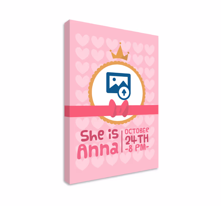 Brugerdefineret foto pink baby personlig lærred - TenStickers