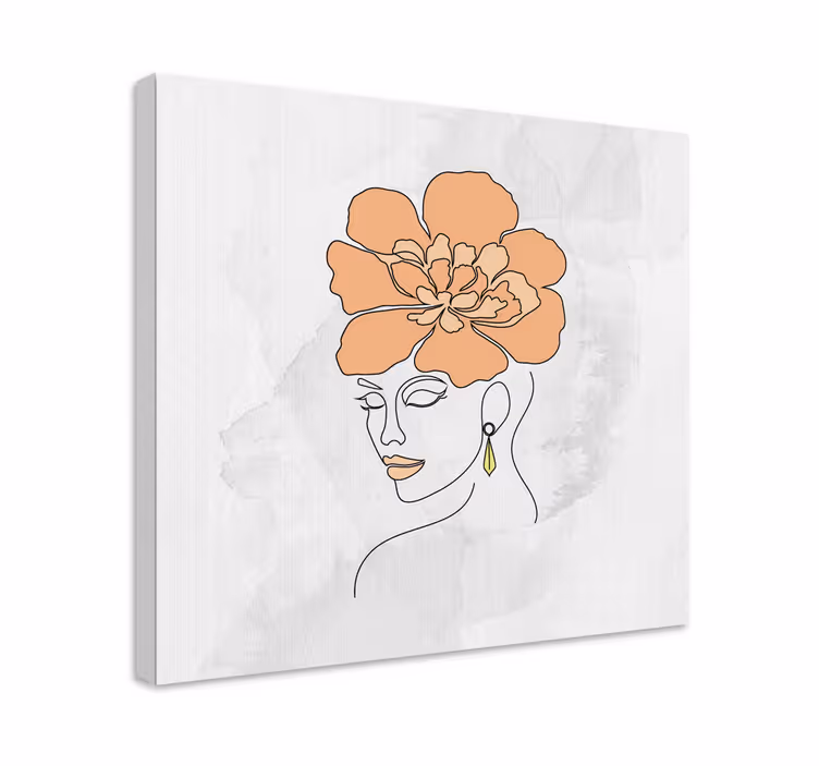 Kunst lærredsbillede elegant blomsterportræt - TenStickers
