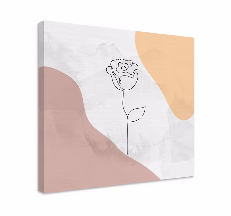 Blomster og planter lærredsbillede elegant rosetegning - TenStickers