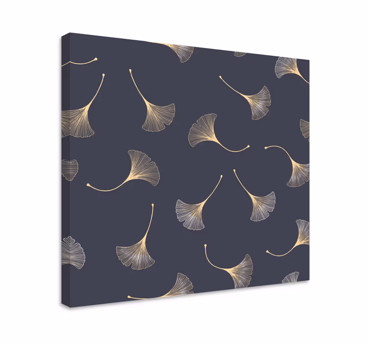Blomster og planter lærredsbillede ginkgo blad mønster - TenStickers