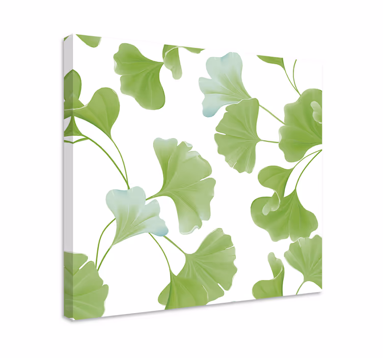 Grønne ginkgo blade moderne lærred - TenStickers