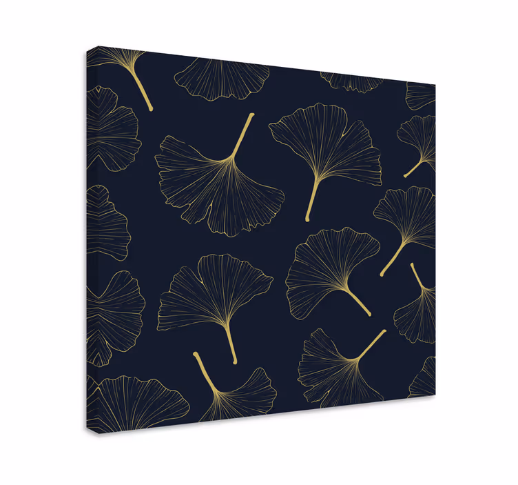 Blomster og planter lærredsbillede ginkgo bladmønster - TenStickers
