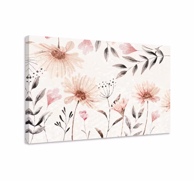 Akvarel fabelagtige blomster lærred - TenStickers