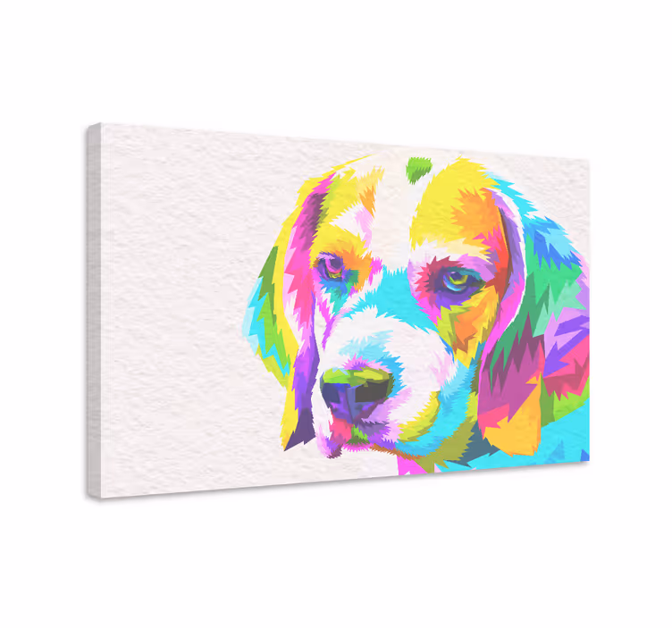 Akvarel beagle hund lærred print - TenStickers