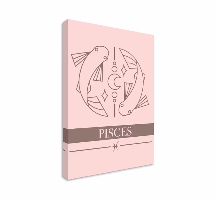 Fisk pink kort stjernetegn soveværelse væg print - TenStickers