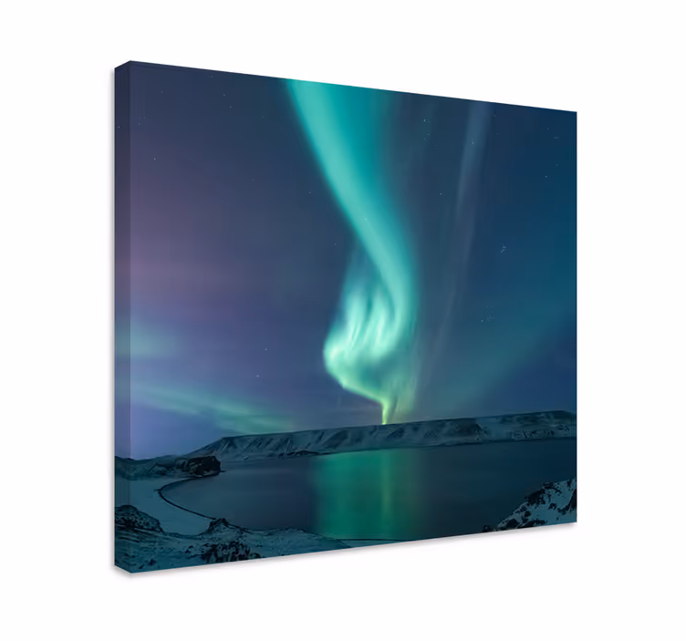 Landskab lærred nordlys visning - TenStickers