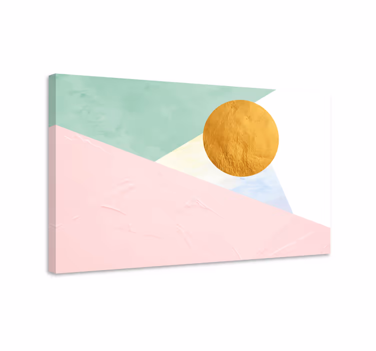 Moderne lærredsbillede geometrisk solcirkel - TenStickers