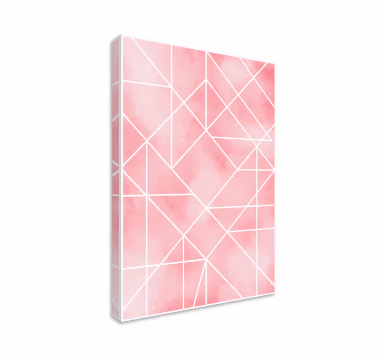 Geometrisk lærredsbillede i pink mønster - TenStickers