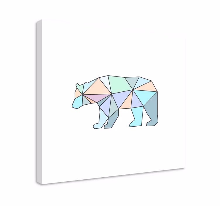 Dyre billeder på lærred geometrisk bjørn figur - TenStickers