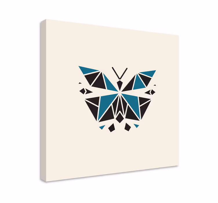 Guldsmed lærredsbillede geometrisk sommerfuglform - TenStickers