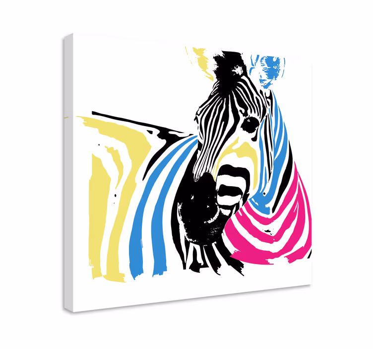 Dyre billeder på lærred zebra med levende striber - TenStickers