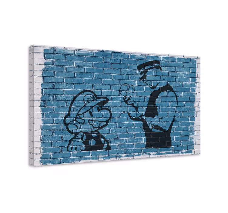 Videospil lærred print mario og betjent - TenStickers