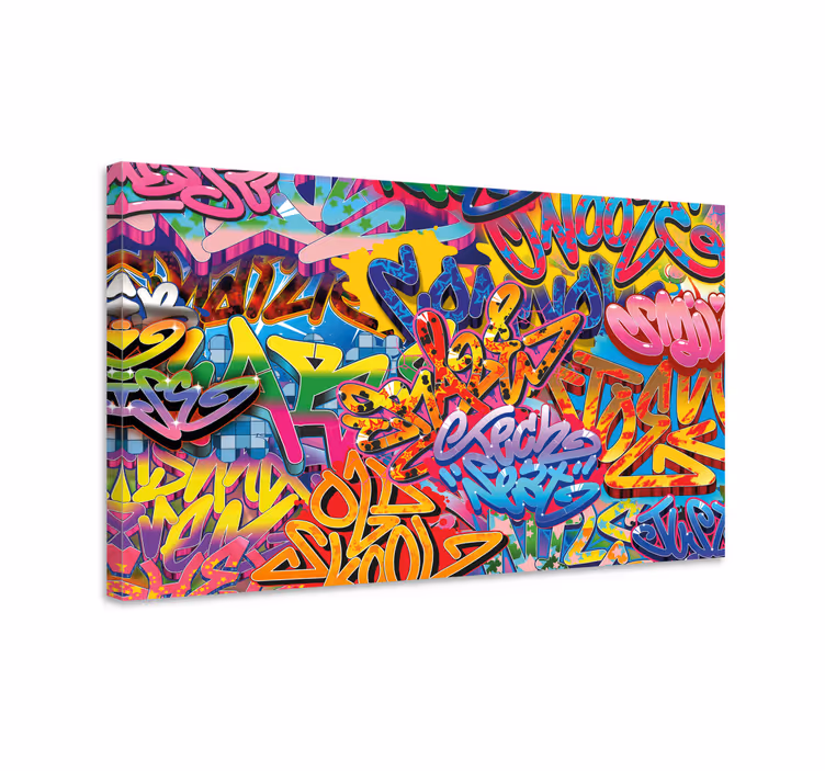 Farverigt grafittimaleri design moderne lærred - TenStickers