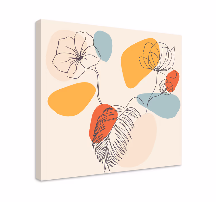 Botanisk vægkunst farverigt lærred - TenStickers