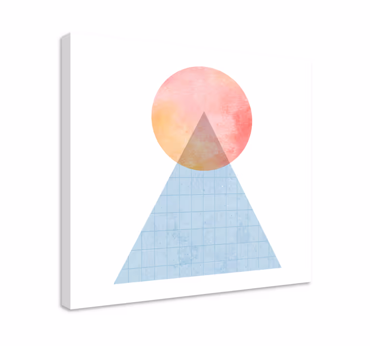 Trekant solnedgang form geometrisk lærredsbillede - TenStickers