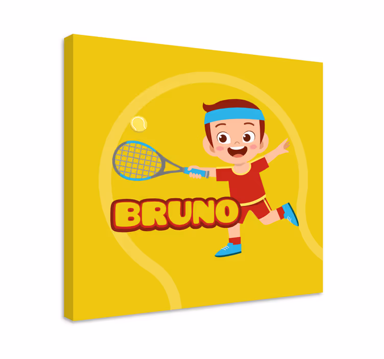 Tennisspiller med navn børne lærredsbillede - TenStickers