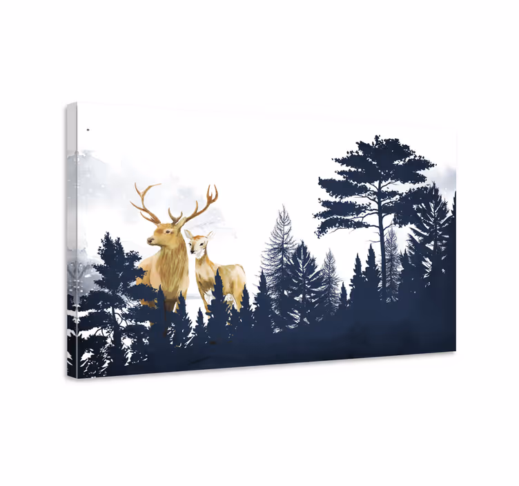 Hjorte billede på lærred majestatiske hjorte - TenStickers