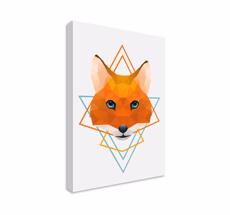 Geometriske-dyr vilde ræve dyr lærred print - TenStickers