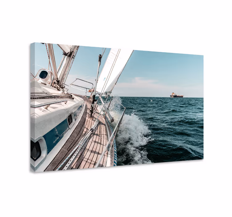 Marine lærredsbillede sejlads på yacht eventyr - TenStickers