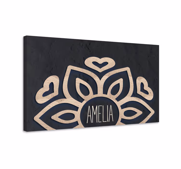 Buddha lærredsbillede blomsterdesign med hjerter - TenStickers