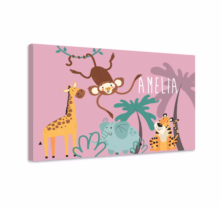 Dyre billeder på lærred jungle dyrevenner - TenStickers