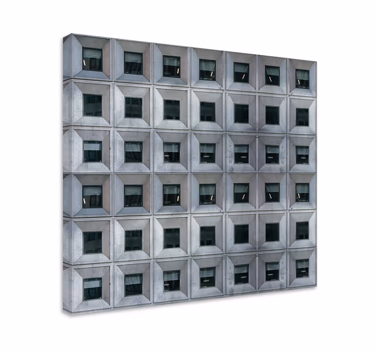 Brutalistisk arkitektur 3d lærredsprint - TenStickers