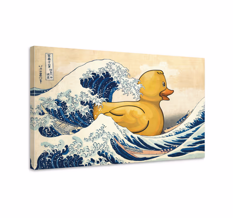 Kanagawa gummi and kanvas kunsttryk - TenStickers