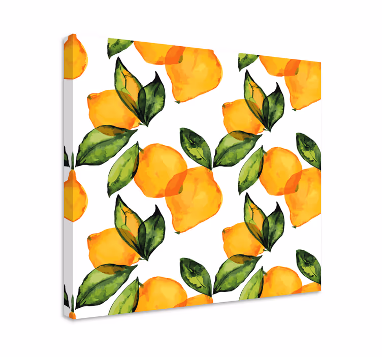 Citron middelhavsstil blomster lærred - TenStickers