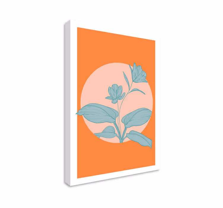 Blomster og planter lærredsbillede orange illustration - TenStickers