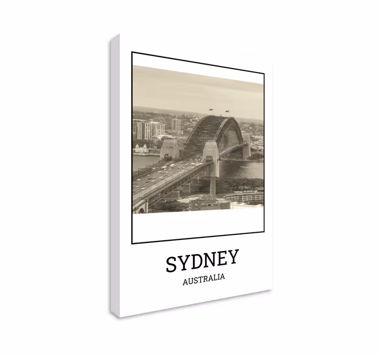 Sydney hvid og sort by lærredsbillede - TenStickers
