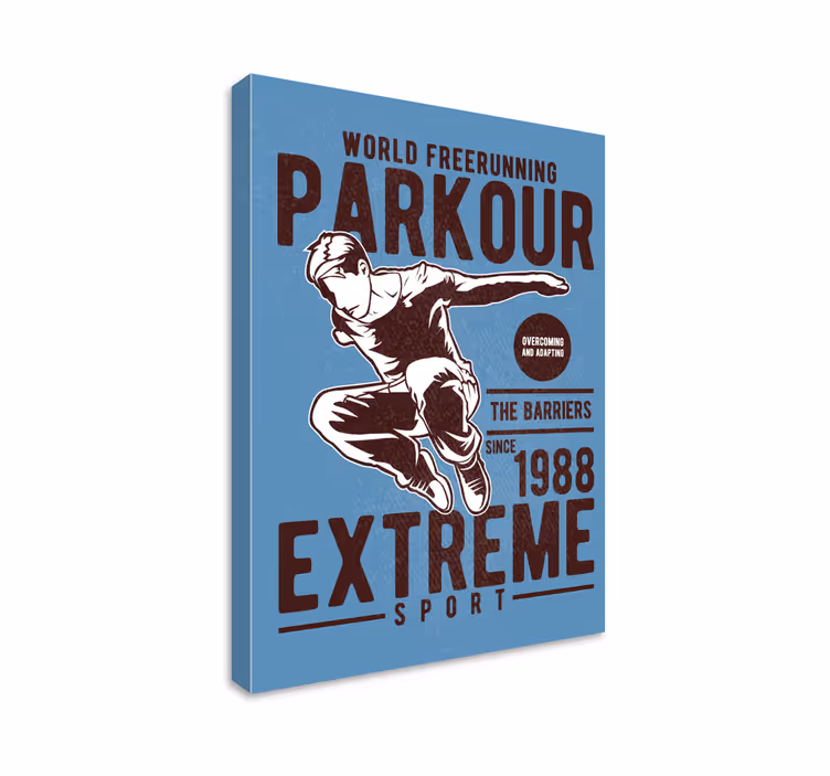 Retro parkour extreme lærredsbillede - TenStickers