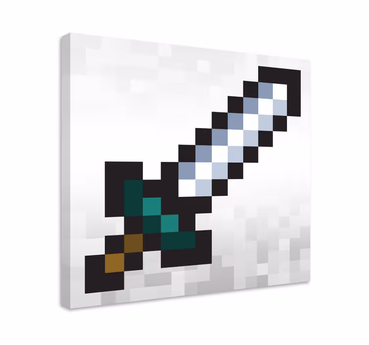 Pixel Sværd Videospil lærred print - TenStickers